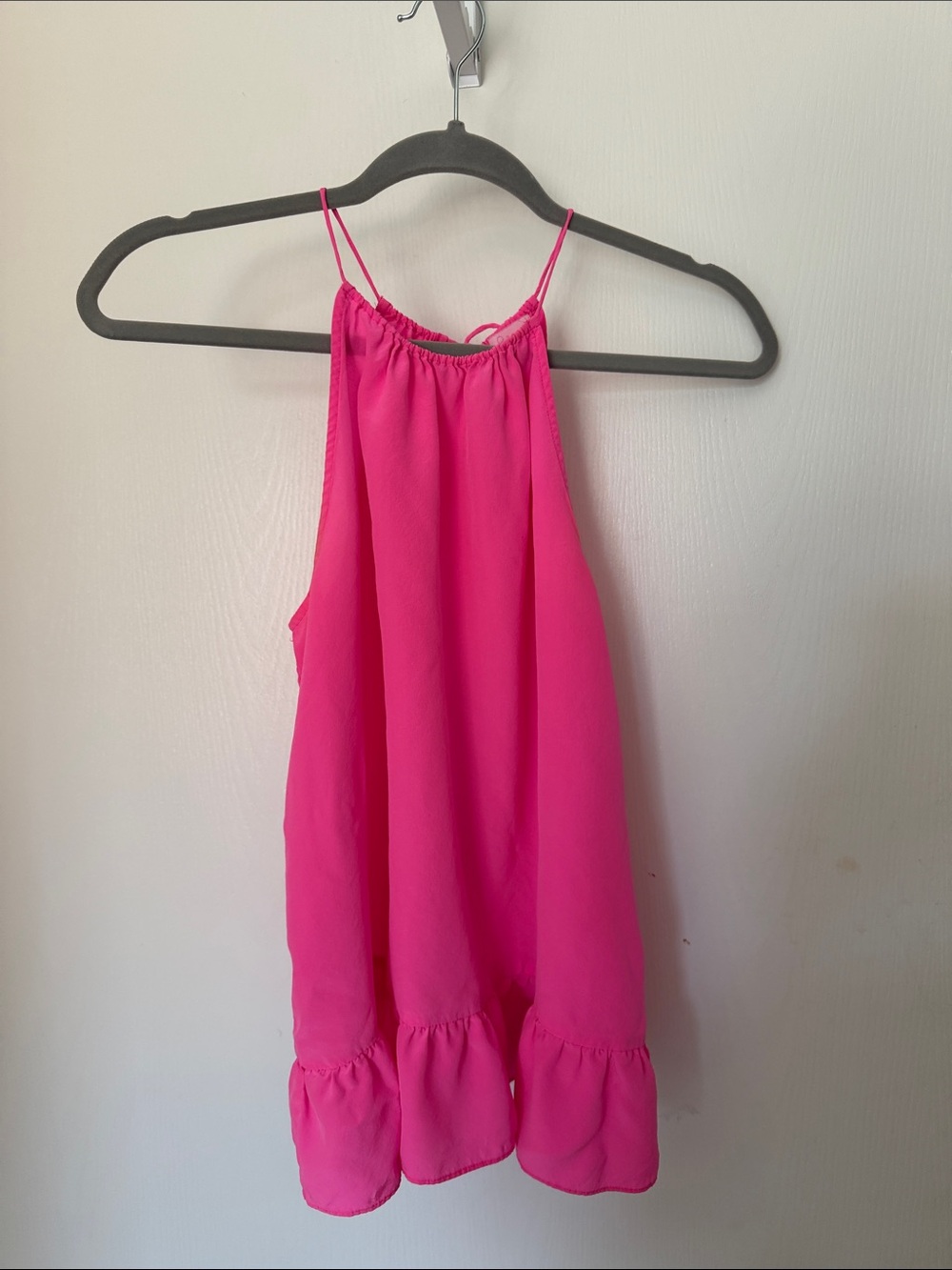 Lilly Pulitzer Hot Pink Ruffle-Hem Halter Top